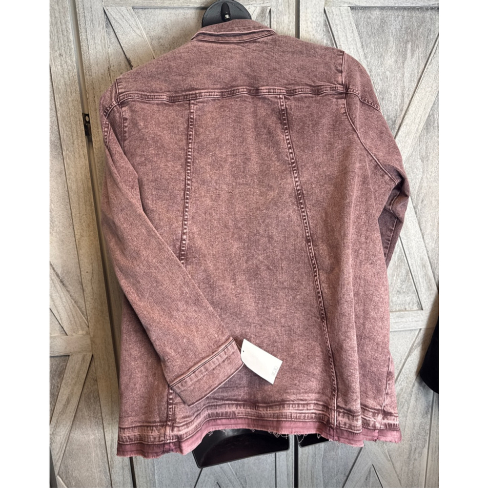 Women's LOGO by Lori Goldstein Mauve Jean Jacket 26W - Picture 4 of 5